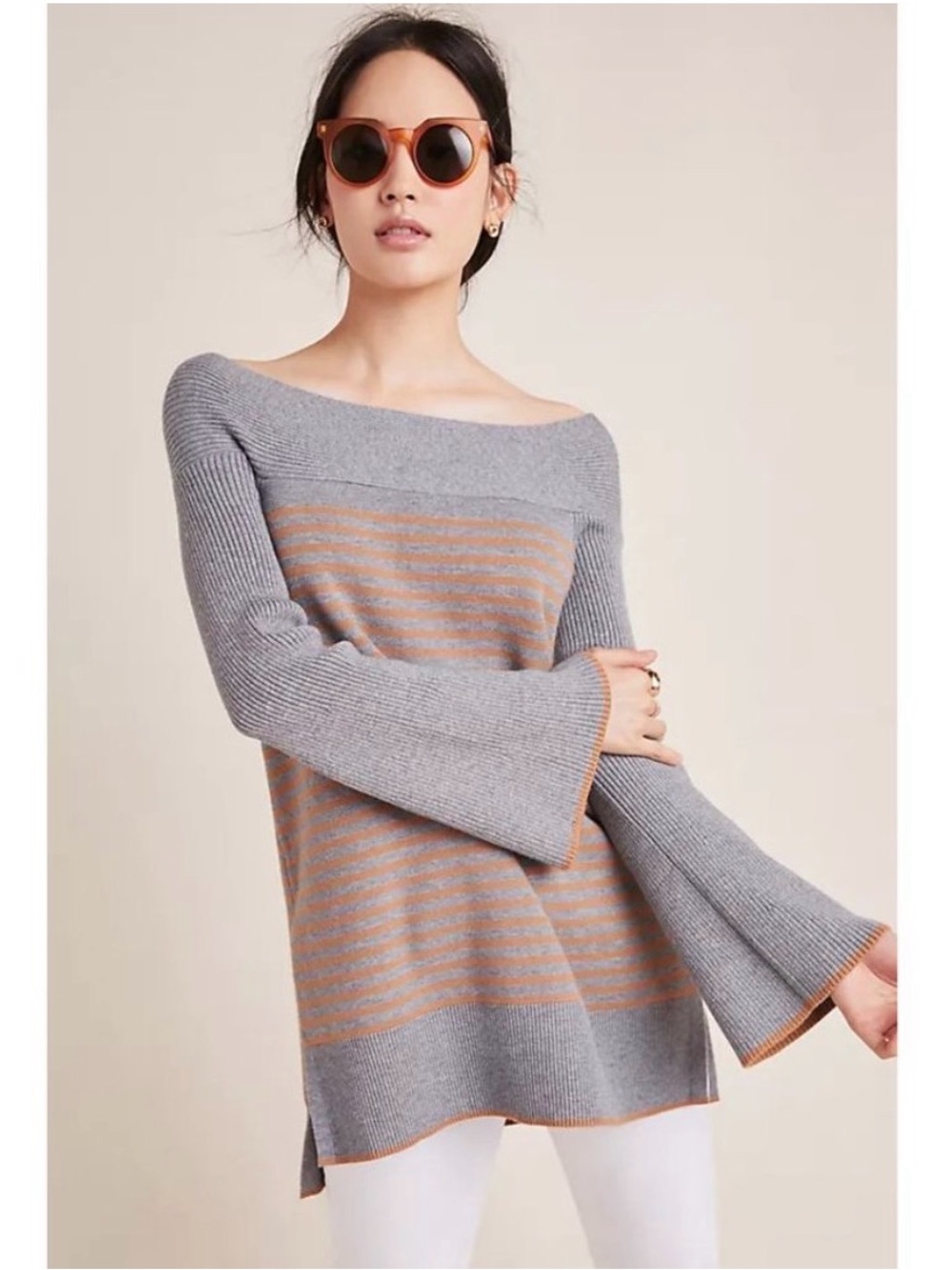 Anthropologie Elise Sweater Tunic Bateau Neck Size S